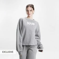 Προϋπολογισμός 👏 Φούτερ Nuff Crew Γυναικεία Μπλούζα Φούτερ GRAY MEL 😀