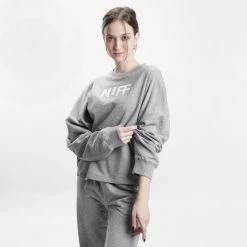 Προϋπολογισμός 👏 Φούτερ Nuff Crew Γυναικεία Μπλούζα Φούτερ GRAY MEL 😀 -Φτηνός nuff Κατάστημα nuff crew sweatshirt 18