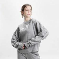 Προϋπολογισμός 👏 Φούτερ Nuff Crew Γυναικεία Μπλούζα Φούτερ GRAY MEL 😀 -Φτηνός nuff Κατάστημα nuff crew sweatshirt 20
