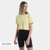 Flash Sale 👏 T-shirts | Μπλούζα κοντό μανίκι Nuff Logo Γυναικείο Crop Top LIGHT YELLOW 😍
