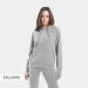 Φτηνός 🎁 Μπλούζα Με Κουκούλα Nuff Γυναικεία Μπλούζα με Κουκούλα GRAY MEL 😍