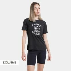 Συμφωνίες 🧨 T-shirts | Μπλούζα κοντό μανίκι Nuff Logo & Graphic Vintage Γυναικείο T-shirt Black 🤩