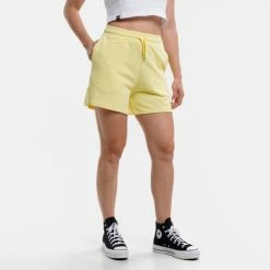Το φθηνότερο 😀 Σορτς | Βερμούδες Nuff 1/4 Γυναικείο Σορτς LIGHT YELLOW 😉 -Φτηνός nuff Κατάστημα nuff shorts 1 4 high waist f terry 2