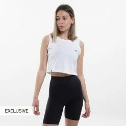 Εξοδος ⌛ Αμάνικα T-shirts Nuff Logo Γυναικείο Crop Top White 🌟