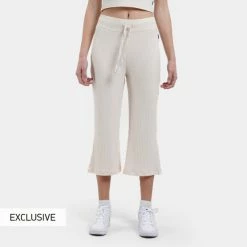 Νέος ✔️ Φόρμες Nuff Rib Γυναικείο Crop Παντελόνι Φόρμας Εκρού 🧨