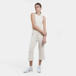 Νέος ✔️ Φόρμες Nuff Rib Γυναικείο Crop Παντελόνι Φόρμας Εκρού 🧨 -Φτηνός nuff Κατάστημα nuff wo s crop pants rib 16