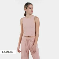 Προώθηση 👍 Αμάνικα T-shirts Nuff Rib Γυναικεία Αμάνικη Μπλούζα ΡΟΖ ❤️