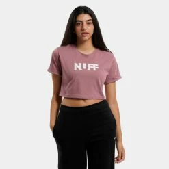 Flash Sale 😀 Φούτερ Nuff Γυναικείο T-Shirt Damson 👏 -Φτηνός nuff Κατάστημα nuff wos graphic crop 18