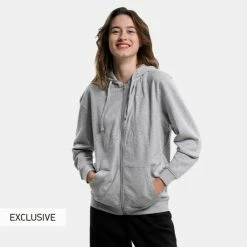 Το φθηνότερο 😉 Ζακέτες Nuff Logo Γυναικεία Ζακέτα Gray Mel 💯