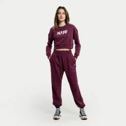 Flash Sale 😍 Φόρμες Nuff Loose Γυναικείο Παντελόνι Φόρμας Grape 👏 -Φτηνός nuff Κατάστημα nuff wos loose pants 3