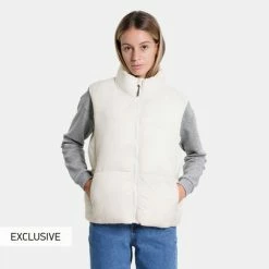 Πολύ καλή προσφορά 🌟 Αμάνικα Μπουφάν Nuff Γυναικείο Αμάνικο Μπουφάν OFF WHITE 👏