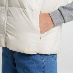 Πολύ καλή προσφορά 🌟 Αμάνικα Μπουφάν Nuff Γυναικείο Αμάνικο Μπουφάν OFF WHITE 👏 -Φτηνός nuff Κατάστημα nuff wos mock vest padded 23