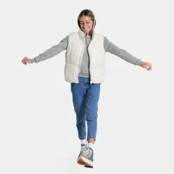 Πολύ καλή προσφορά 🌟 Αμάνικα Μπουφάν Nuff Γυναικείο Αμάνικο Μπουφάν OFF WHITE 👏 -Φτηνός nuff Κατάστημα nuff wos mock vest padded 25