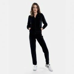 Συμφωνίες 💯 Ζακέτες Nuff Velvet Iconic Γυναικεία Ζακέτα BLACK 🧨 -Φτηνός nuff Κατάστημα nuff wos velvet hoodie jacket iconic 11