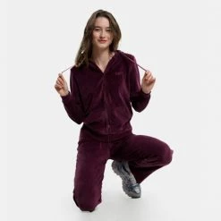 Εκπτωση 🧨 Ζακέτες Nuff Velvet Iconic Γυναικεία Ζακέτα Grape ⭐ -Φτηνός nuff Κατάστημα nuff wos velvet hoodie jacket iconic 3