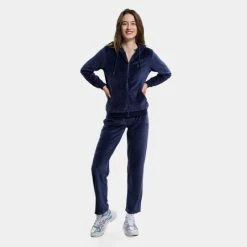 Πολύ καλή προσφορά 🥰 Ζακέτες Nuff Velvet Iconic Γυναικεία Ζακέτα Navy Blue 😍 -Φτηνός nuff Κατάστημα nuff wos velvet hoodie jacket iconic 7