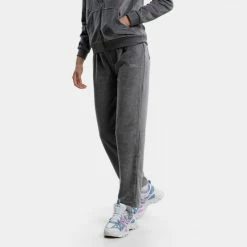 Αγορά 🔥 Φόρμες Nuff Wide Velvet Γυναικείο Παντελόνι Φόρμας Anthracite 🥰 -Φτηνός nuff Κατάστημα nuff wos wide velvet pants with pockets 2