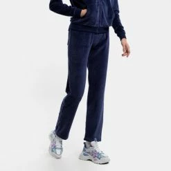 ΧΟΝΔΡΙΚΟ ΕΜΠΟΡΙΟ 🌟 Φόρμες Nuff Wide Velvet Γυναικείο Παντελόνι Φόρμας Navy Blue ⌛ -Φτηνός nuff Κατάστημα nuff wos wide velvet pants with pockets 6